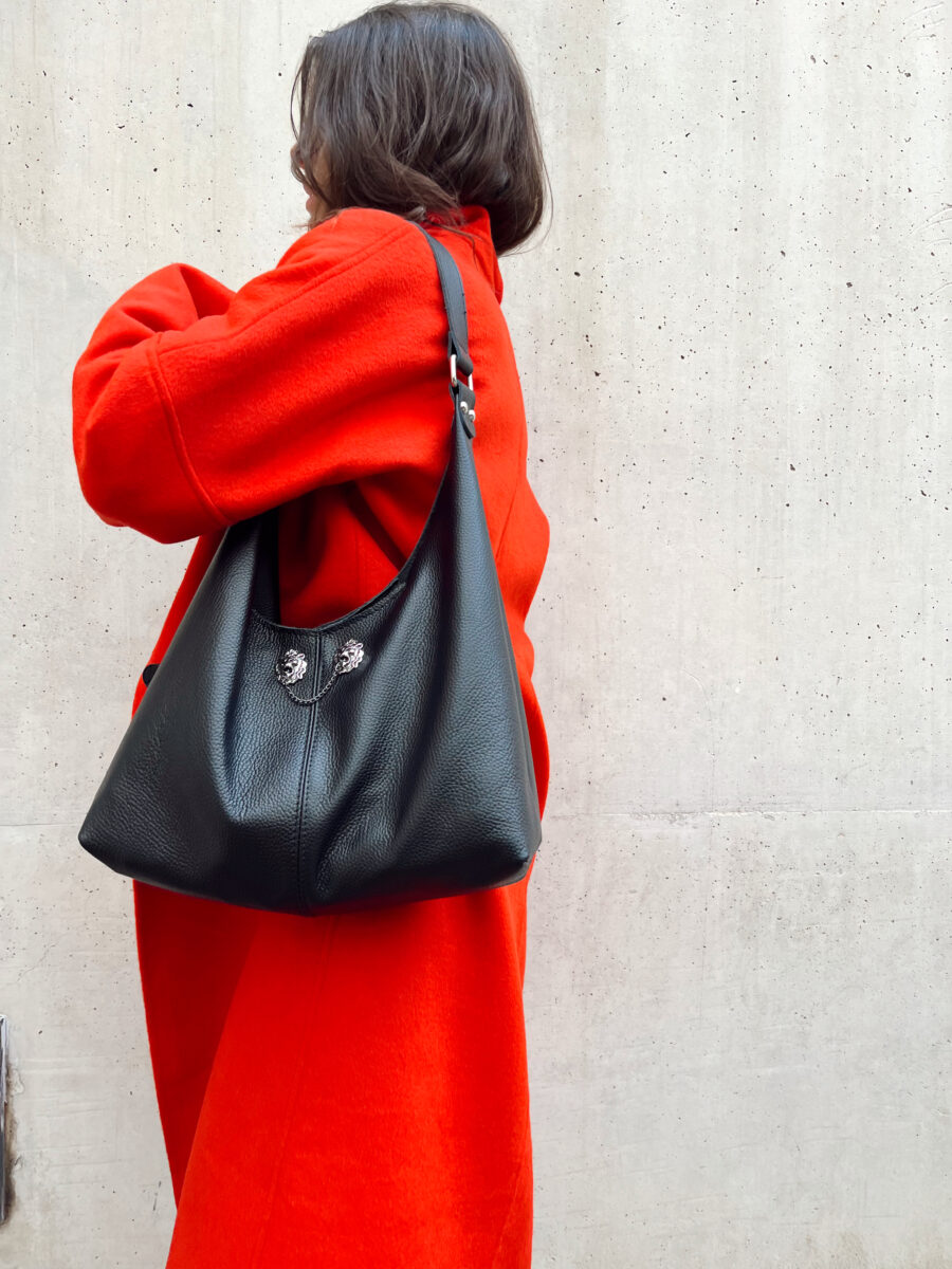 CHARLOTTE LEATHER BAG IN BLACK - Image 2